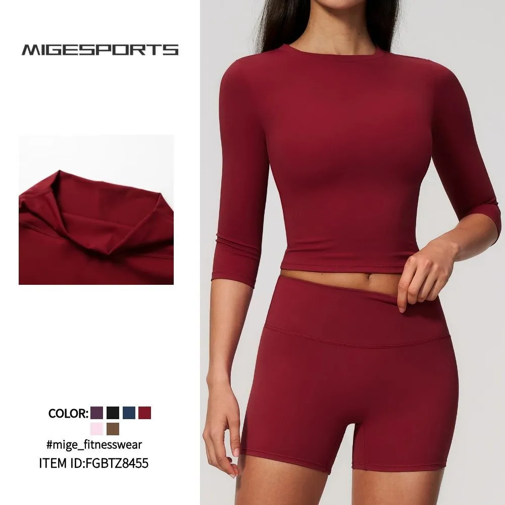 Conjunto de ropa deportiva para mujer de 2 piezas: tops y shorts de yoga, traje de yoga, ropa de fitness, conjuntos de entrenamiento FGBTZ8455