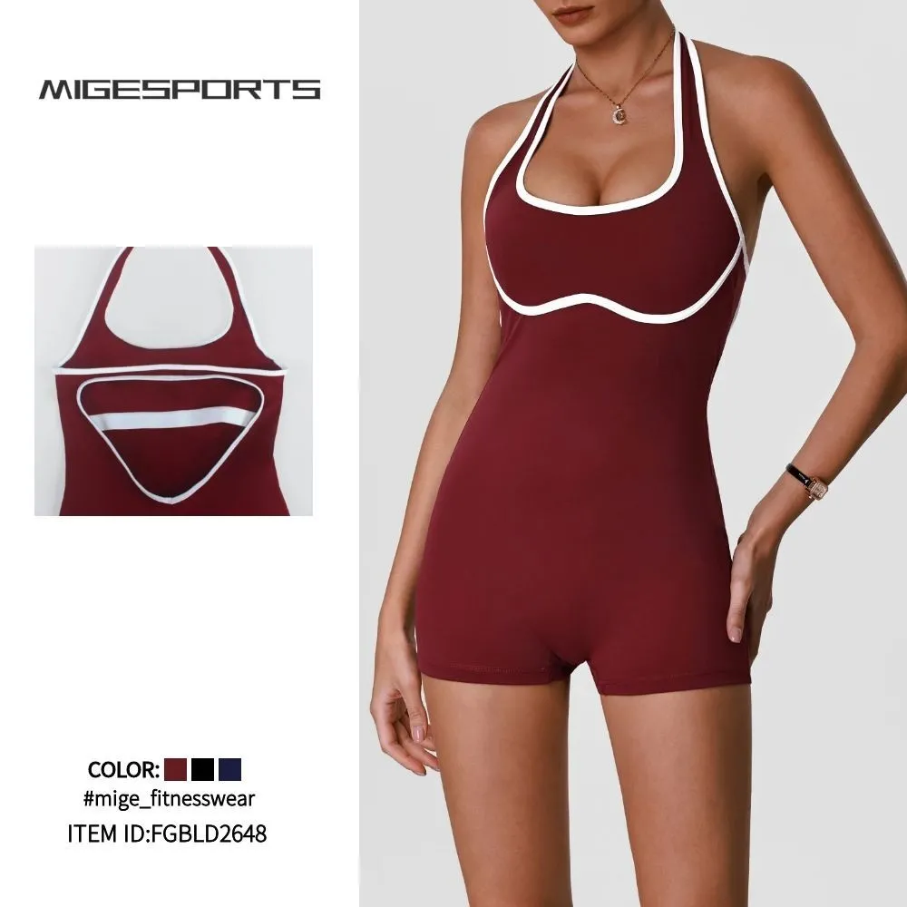 Mono de yoga sin mangas para mujer, suave y transpirable, ideal para el gimnasio. Body deportivo de una pieza para entrenamiento. FGBLD2648