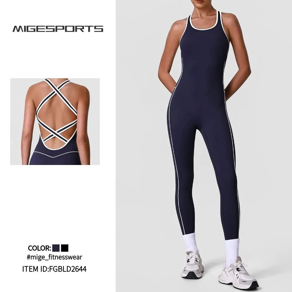 Ropa de gimnasio para mujer, body ajustado de control abdominal, sexy, para yoga y fitness, mono deportivo para mujer FGBLD2644