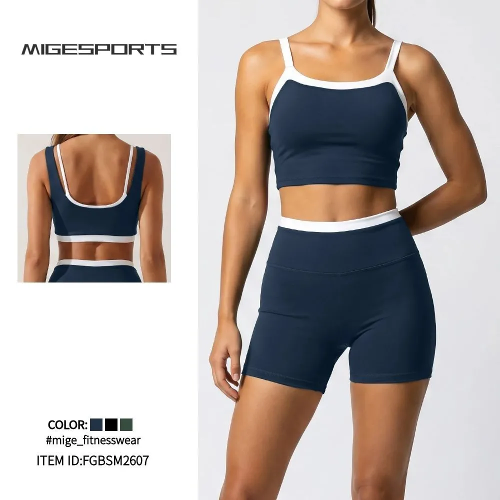 Conjunto de yoga de 4 piezas para mujer, ropa deportiva de fitness, cintura alta, transpirable, para correr, FGBSM2607