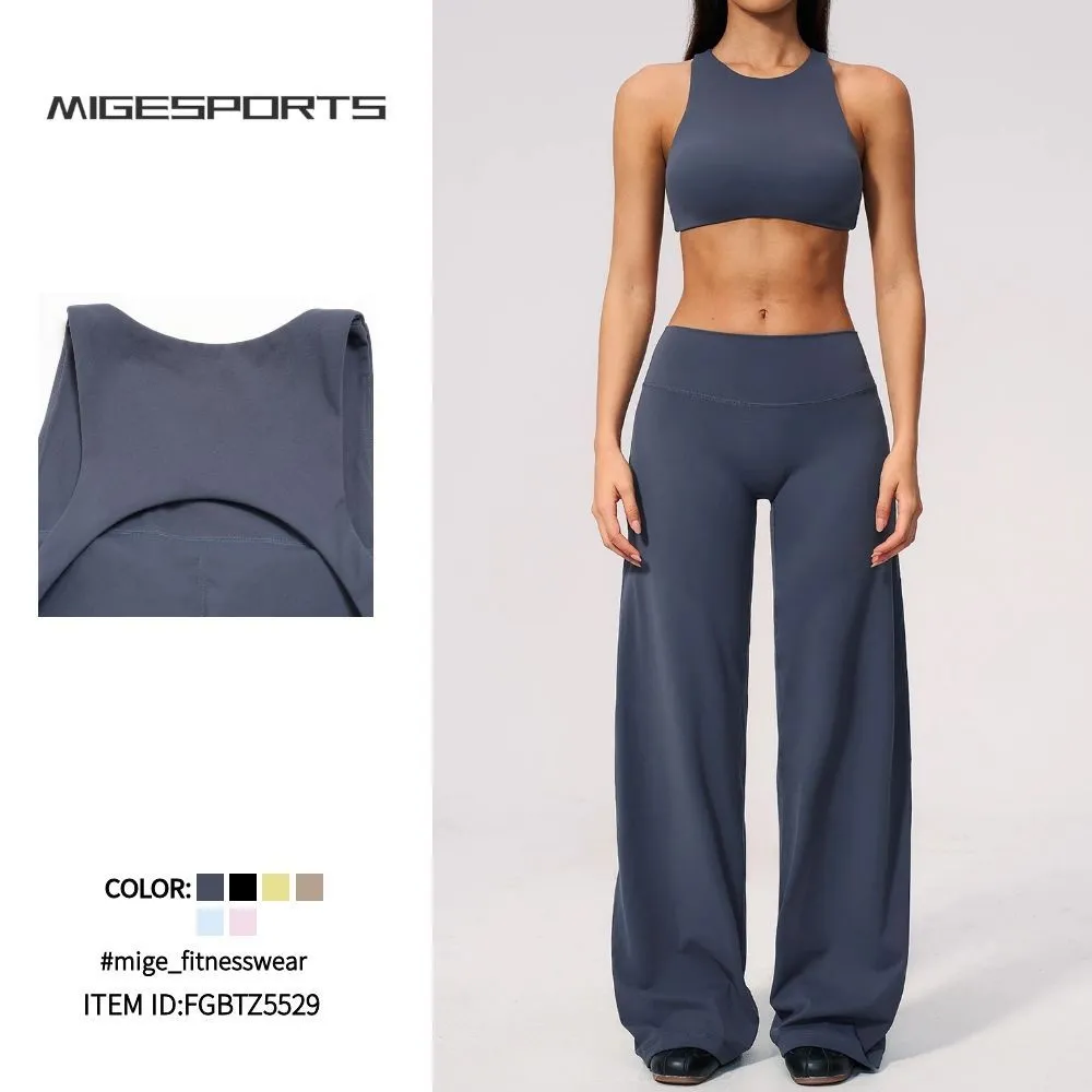 Nuevo conjunto de yoga de 5 piezas para mujer, ropa deportiva para gimnasio, ropa de fitness, trajes deportivos elásticos de alta calidad para gimnasio FGBTZ5529