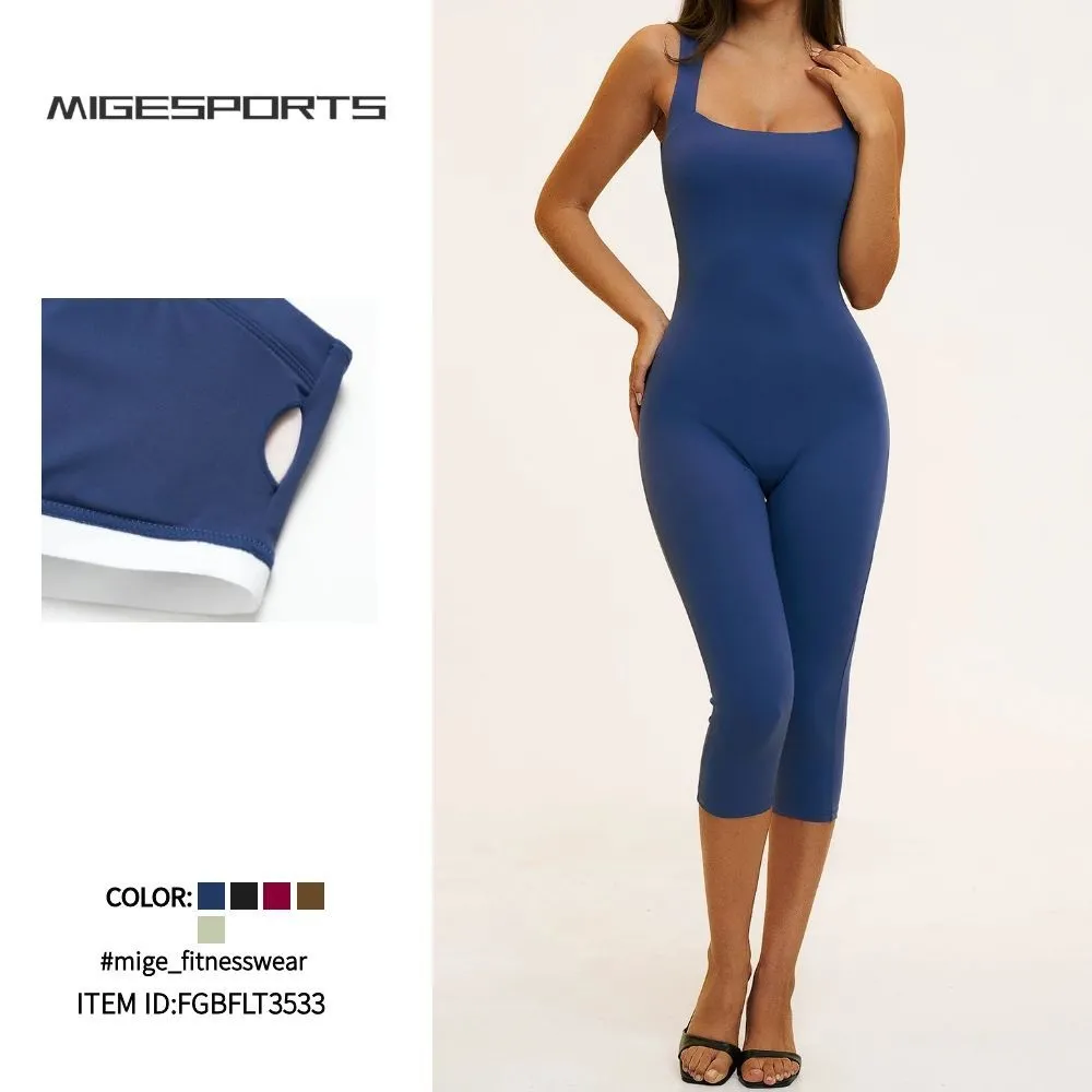 Mono deportivo de una pieza sin mangas para mujer, cómodo, para yoga y entrenamiento FGBFLT3533