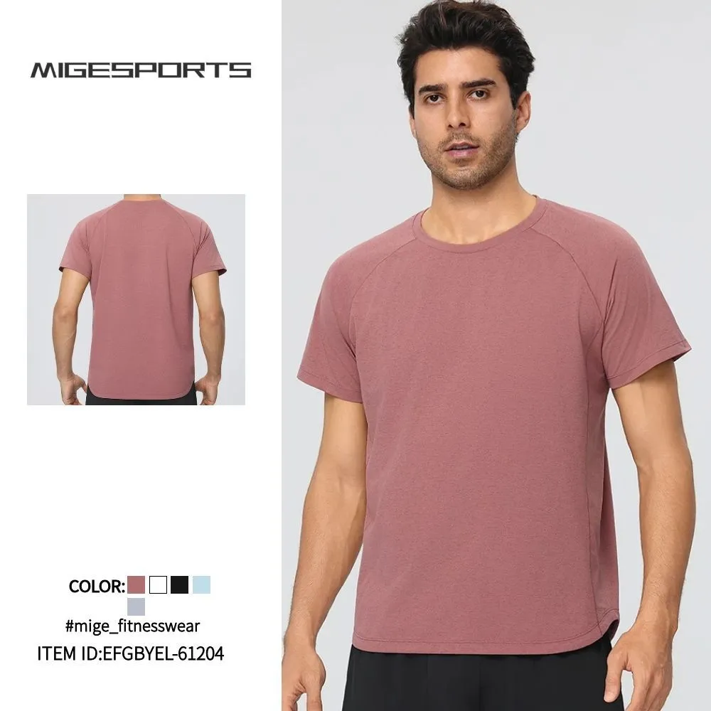 Camiseta deportiva ligera de manga corta para hombre, de secado rápido, transpirable y ecológica, ideal para correr en verano (EFGBYEL-61204)