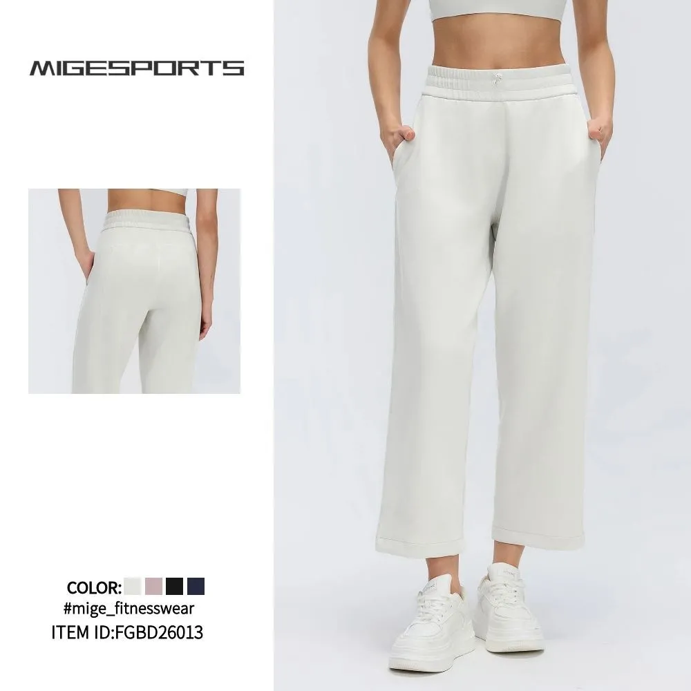 Ropa de mujer, gimnasio, fitness, ropa deportiva, pantalones holgados, pantalones casuales de cintura alta para mujer, ropa de ocio, pantalones de entrenamiento FGBD26013
