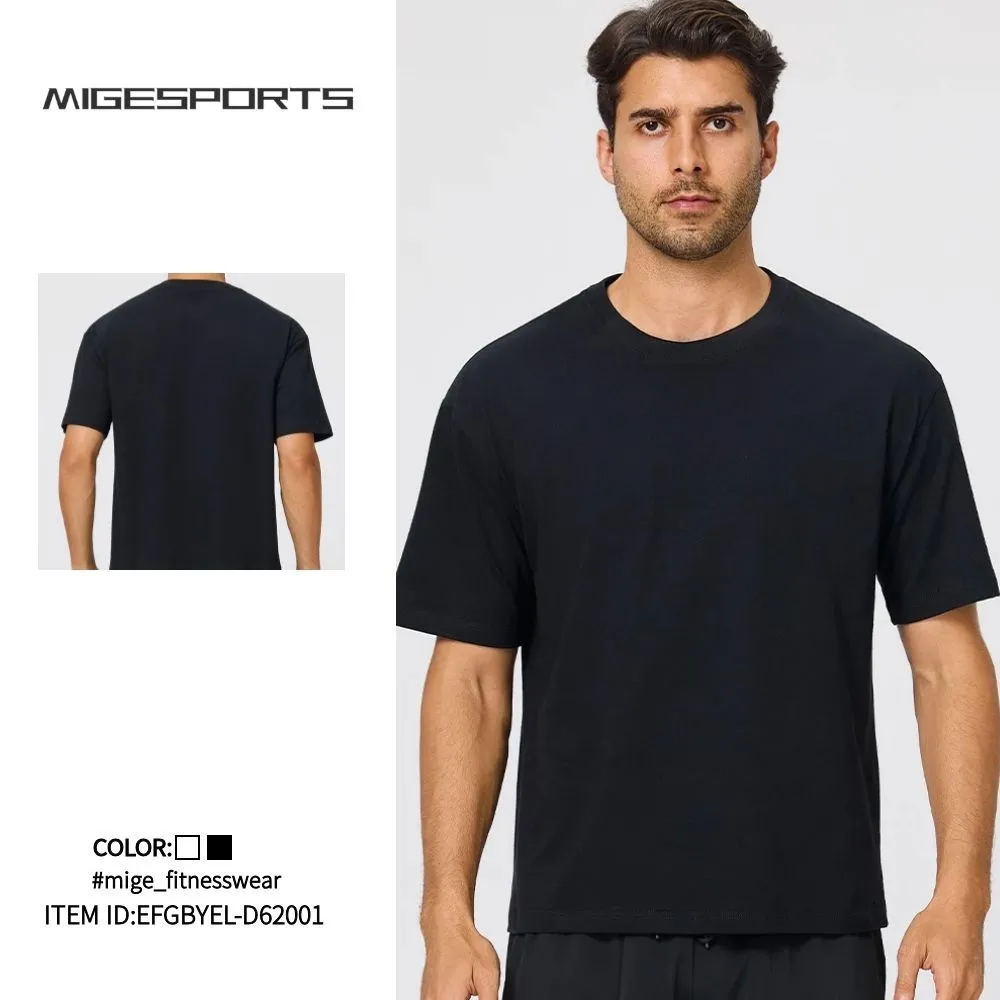 Camiseta deportiva de secado rápido para hombre, 100 % algodón, informal y transpirable, ideal para hacer ejercicio. EFGBYEL-D62001