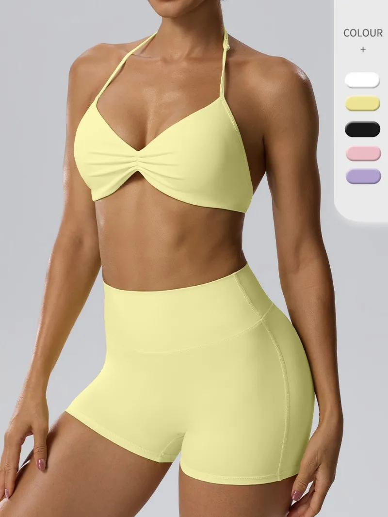 Conjunto cómodo de yoga y running para ocio y ejercicio (FGBBB101H+62423)