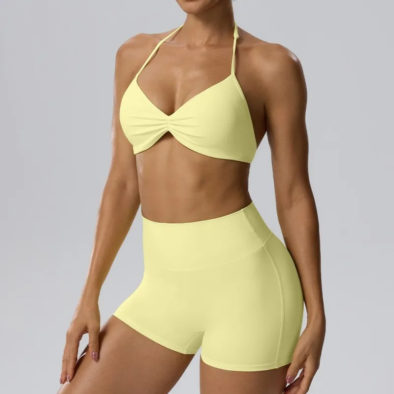 Conjunto cómodo de yoga y running para ocio y ejercicio (FGBBB101H+62423)