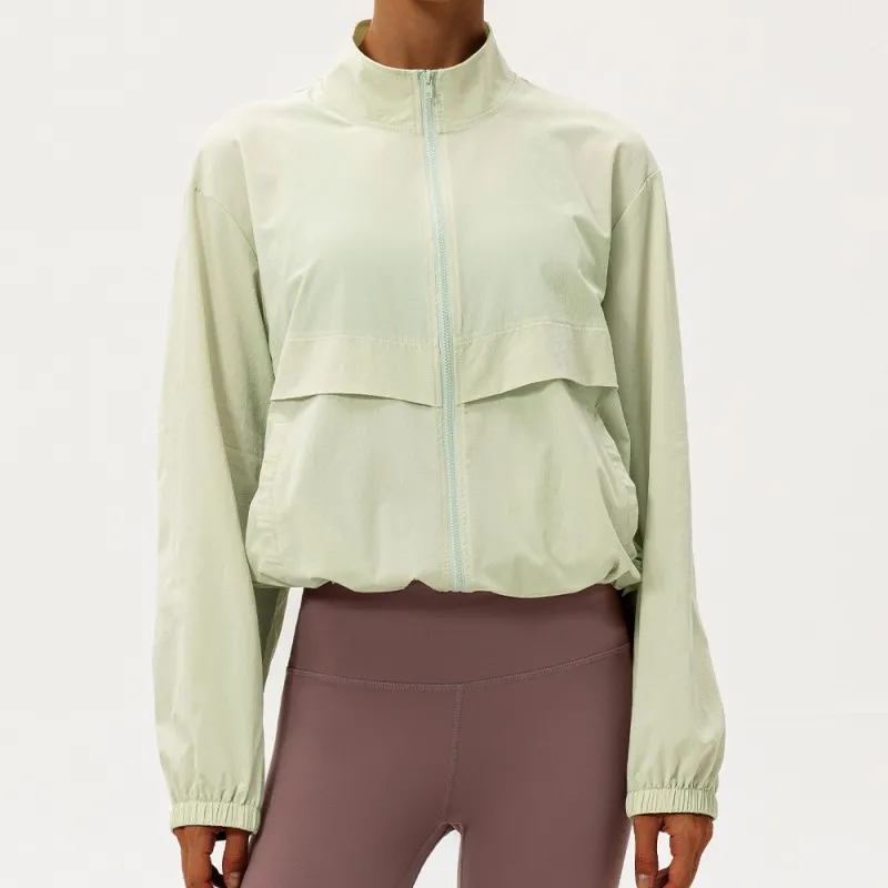 Chaqueta de yoga transpirable para mujer, ideal para fitness, gimnasio y deportes (FGB22617)