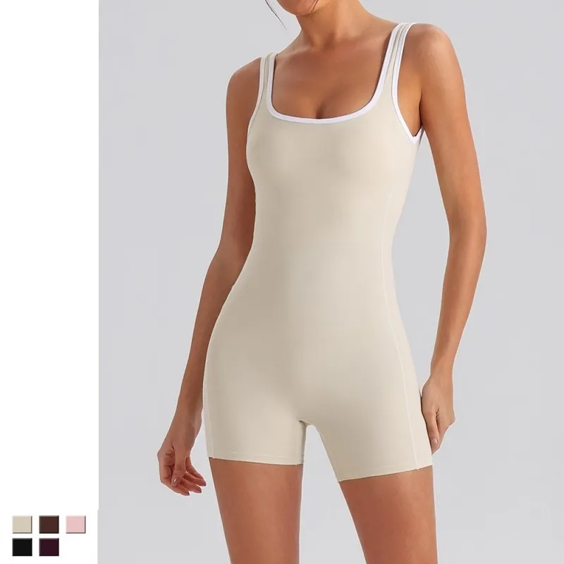 Mono de yoga para mujer, sin espalda, de spandex/nylon, elástico en cuatro direcciones, de secado rápido, con control de abdomen y efecto levantamiento de glúteos. Mono deportivo de una pieza FGYW1028L