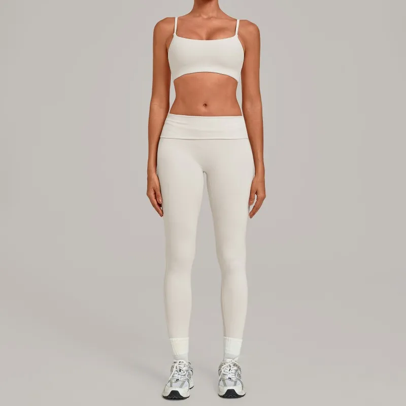 Conjunto deportivo de yoga para mujer, sujetador y leggings transpirables de 2 piezas, Spandex/Nylon FGB1192+3301