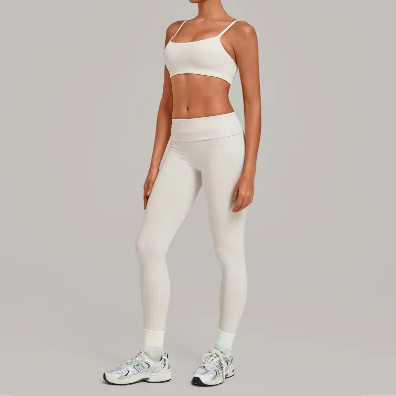 Conjunto deportivo de yoga para mujer, sujetador y leggings transpirables de 2 piezas, Spandex/Nylon FGB1192+3301