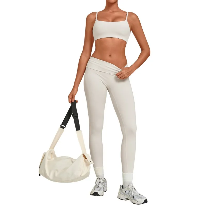 Conjunto deportivo de yoga para mujer, sujetador y leggings transpirables de 2 piezas, Spandex/Nylon FGB1192+3301
