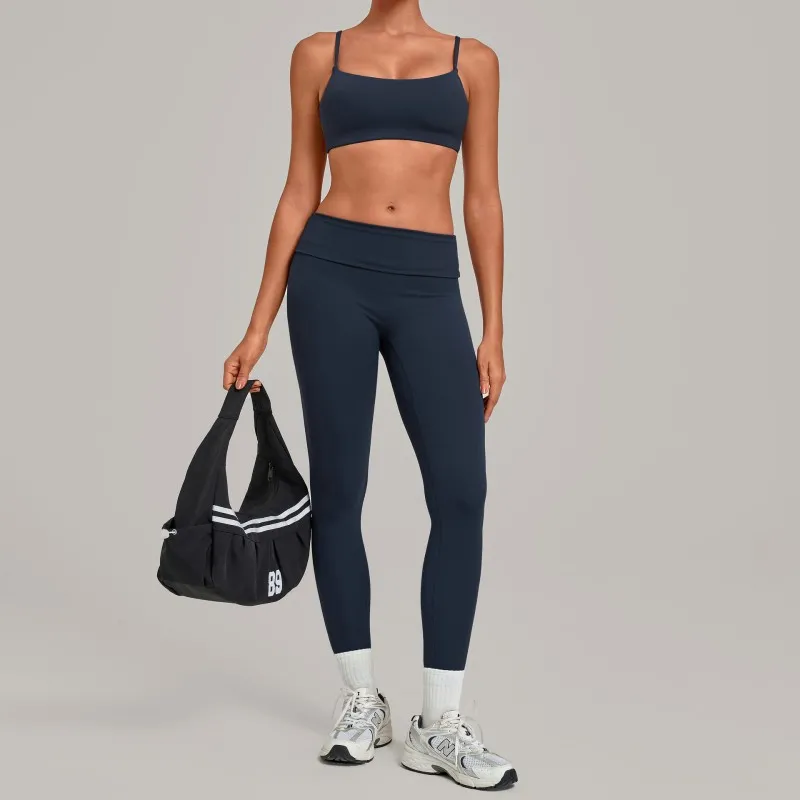 Conjunto deportivo de yoga para mujer, sujetador y leggings transpirables de 2 piezas, Spandex/Nylon FGB1192+3301