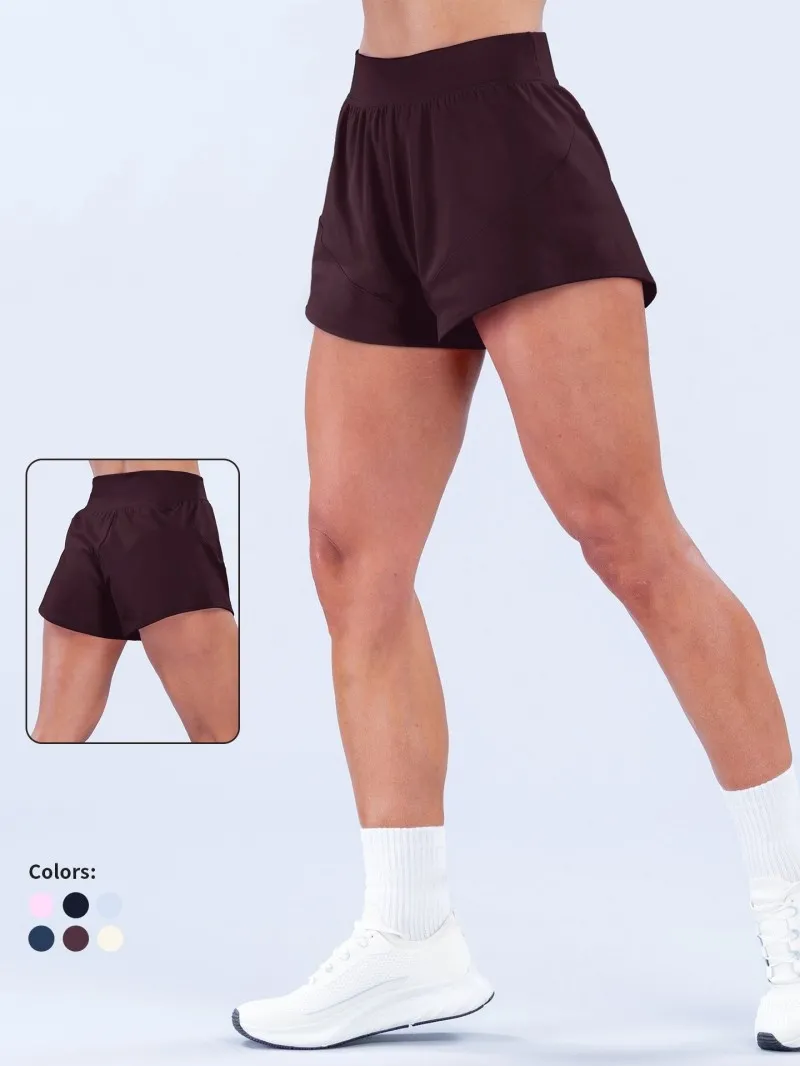Pantalones cortos de yoga sin bolsillo para mujer Pantalones cortos de yoga lisos para mujer FGBRXW3013