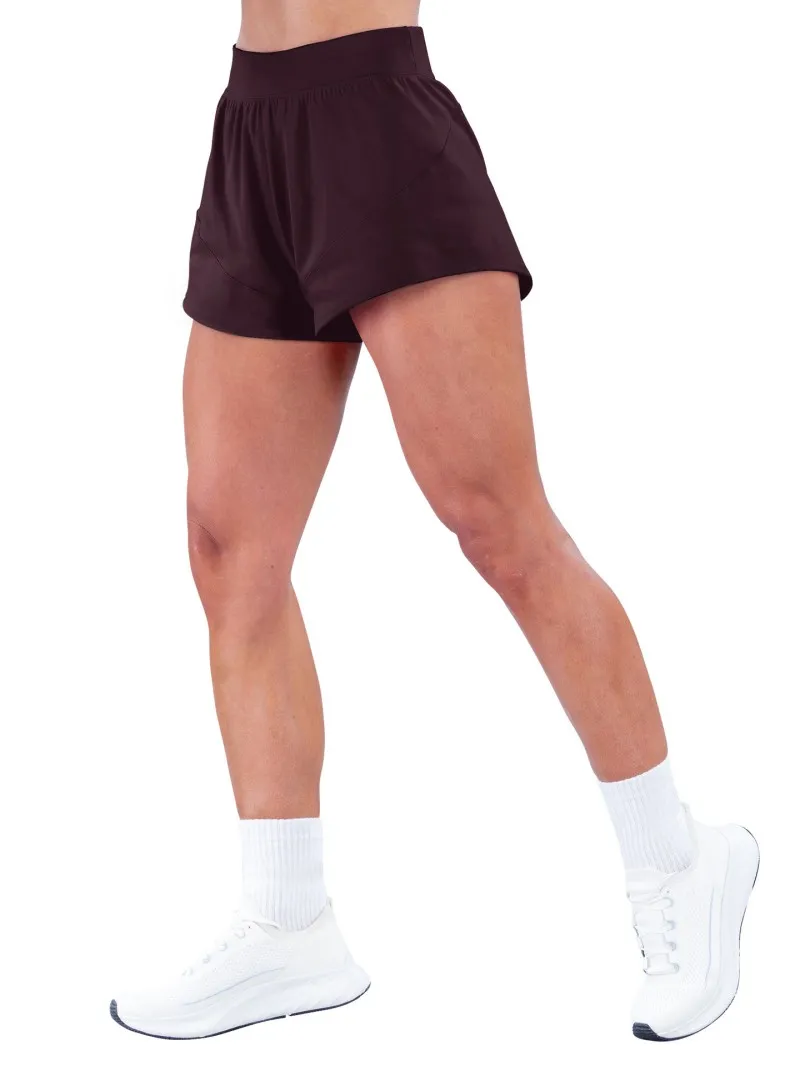 Pantalones cortos de yoga sin bolsillo para mujer Pantalones cortos de yoga lisos para mujer FGBRXW3013