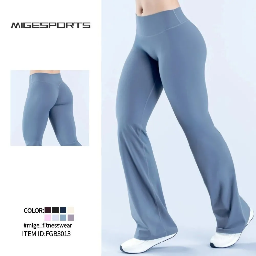 Pantalones de yoga con control de glúteos, leggings de corte bota, pierna ancha elástica, pantalones deportivos de yoga FGBRXW3013