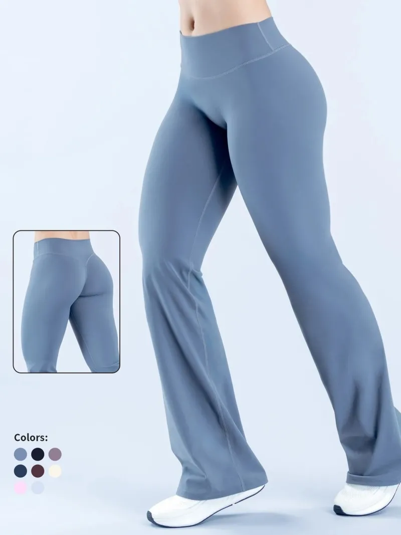 Pantalones de yoga con control de glúteos, leggings de corte bota, pierna ancha elástica, pantalones deportivos de yoga FGBRXW3013
