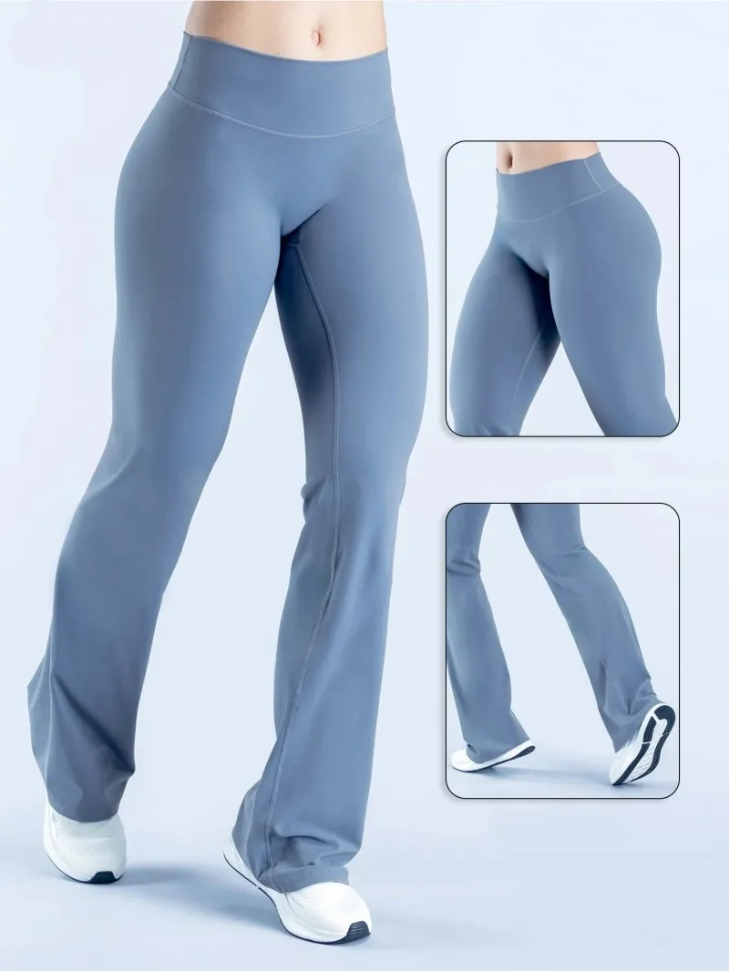Pantalones de yoga con control de glúteos, leggings de corte bota, pierna ancha elástica, pantalones deportivos de yoga FGBRXW3013