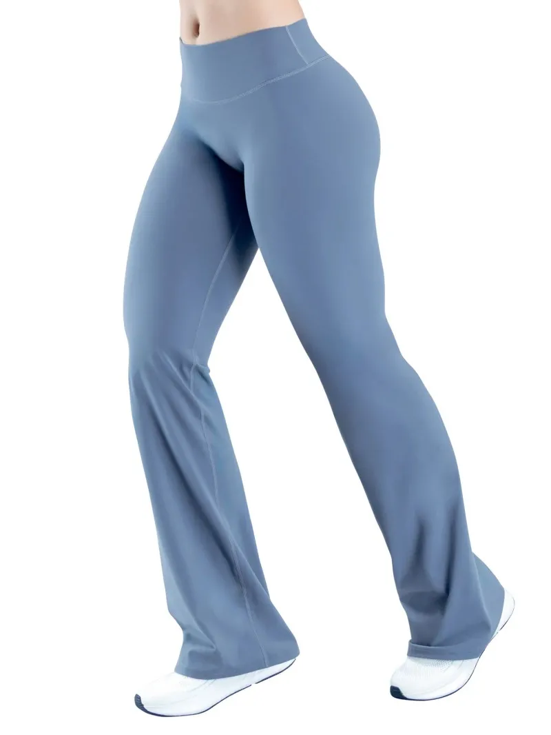 Pantalones de yoga con control de glúteos, leggings de corte bota, pierna ancha elástica, pantalones deportivos de yoga FGBRXW3013
