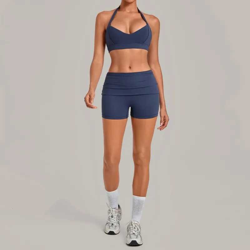 Conjunto deportivo de gimnasio, fitness y yoga: sujetador y shorts para mujer, secado rápido, ropa deportiva para correr al aire libre FGB7229+8402