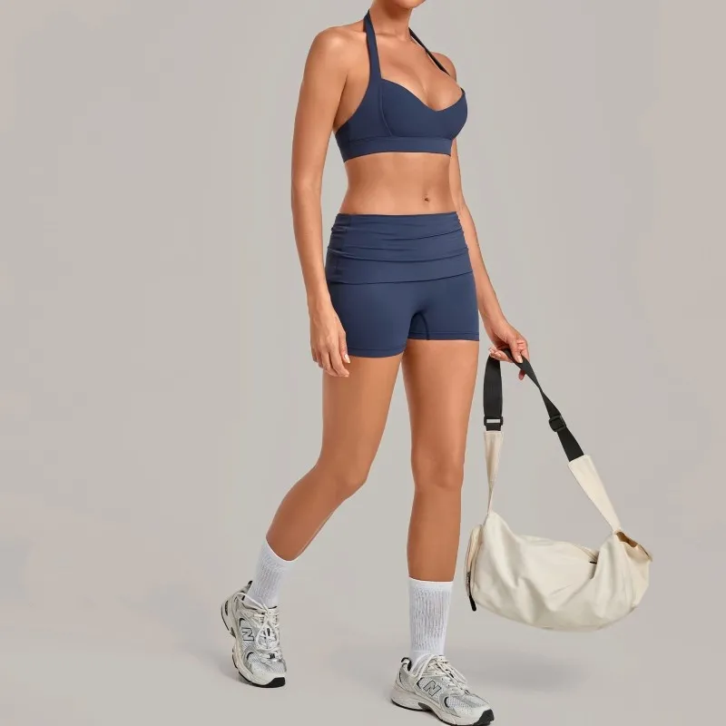 Conjunto deportivo de gimnasio, fitness y yoga: sujetador y shorts para mujer, secado rápido, ropa deportiva para correr al aire libre FGB7229+8402