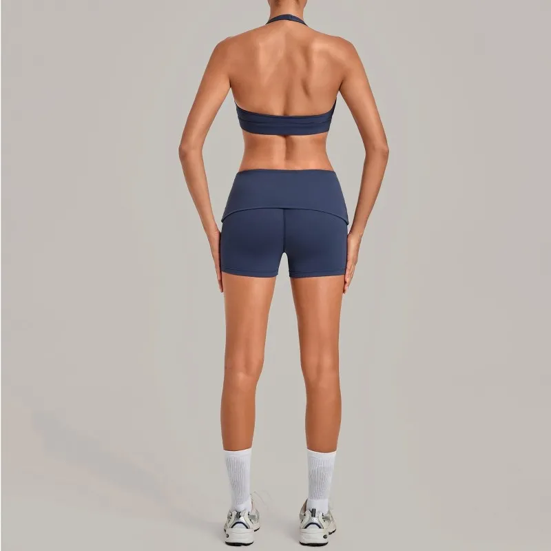 Conjunto deportivo de gimnasio, fitness y yoga: sujetador y shorts para mujer, secado rápido, ropa deportiva para correr al aire libre FGB7229+8402