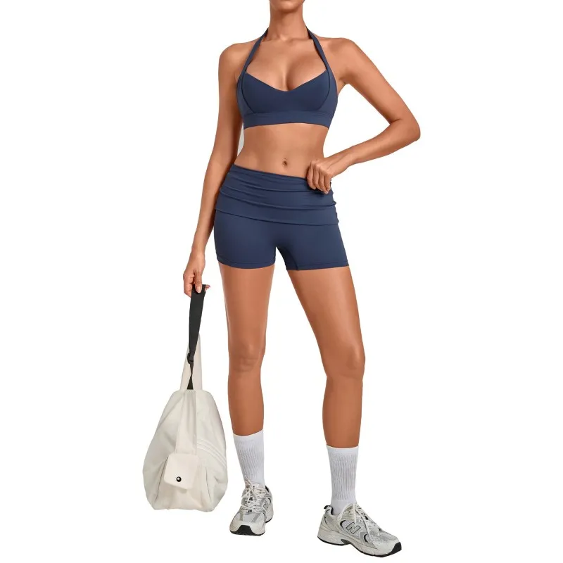 Conjunto deportivo de gimnasio, fitness y yoga: sujetador y shorts para mujer, secado rápido, ropa deportiva para correr al aire libre FGB7229+8402