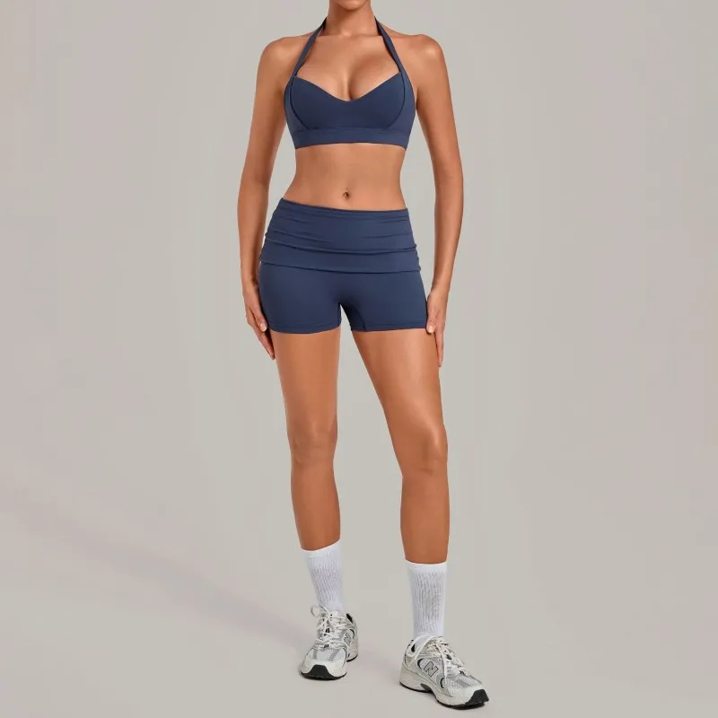Conjunto deportivo de gimnasio, fitness y yoga: sujetador y shorts para mujer, secado rápido, ropa deportiva para correr al aire libre FGB7229+8402