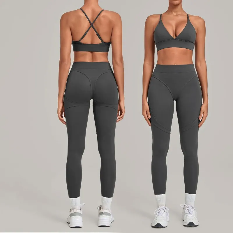 Conjunto de ropa deportiva para yoga y fitness para mujer, 2 piezas, traje de yoga, gimnasio, fitness FGB1358+08101