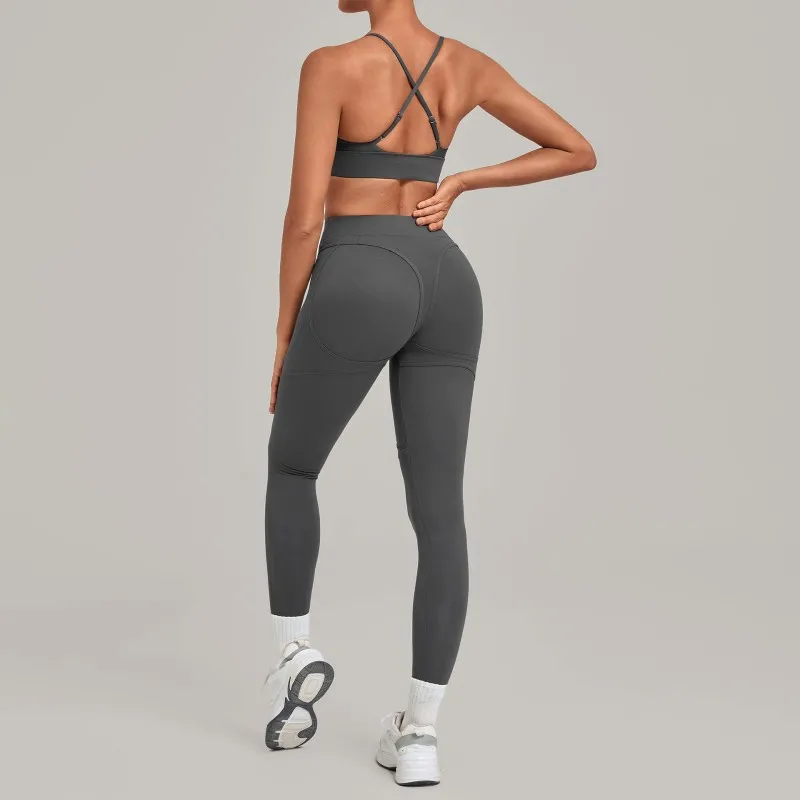 Conjunto de ropa deportiva para yoga y fitness para mujer, 2 piezas, traje de yoga, gimnasio, fitness FGB1358+08101