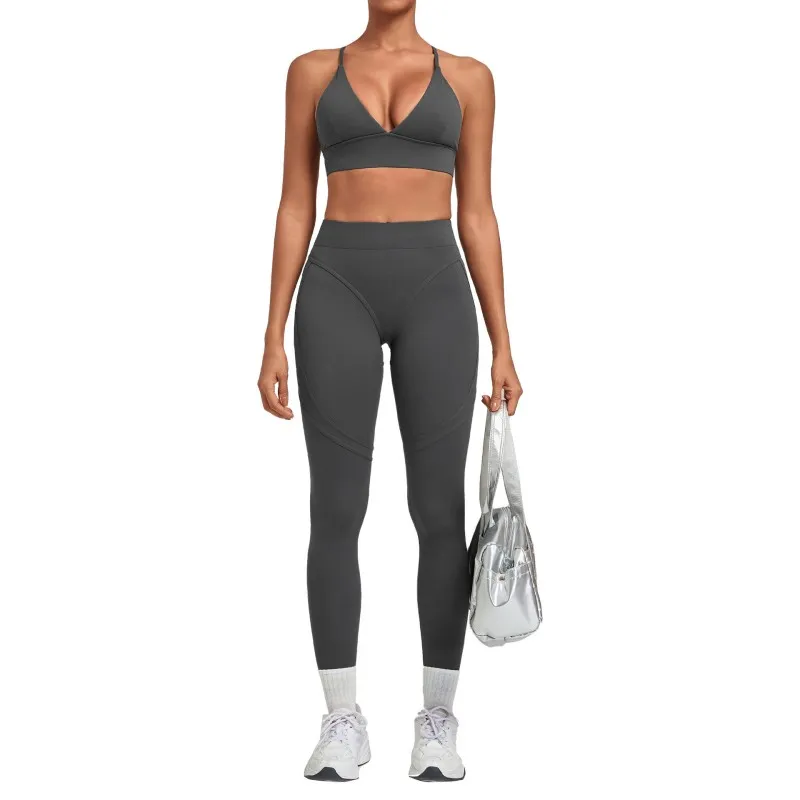 Conjunto de ropa deportiva para yoga y fitness para mujer, 2 piezas, traje de yoga, gimnasio, fitness FGB1358+08101