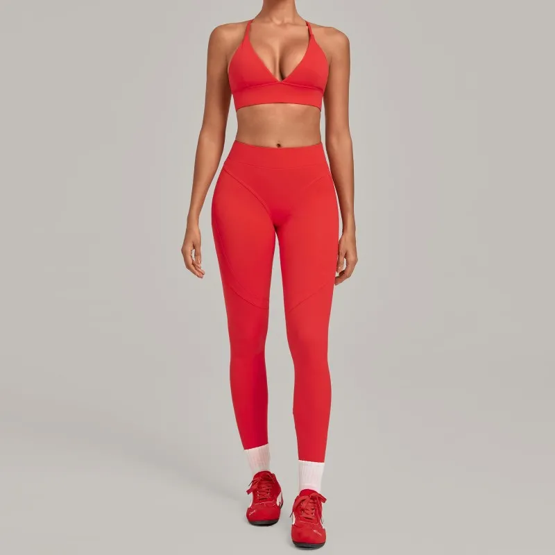 Conjunto de ropa deportiva para yoga y fitness para mujer, 2 piezas, traje de yoga, gimnasio, fitness FGB1358+08101