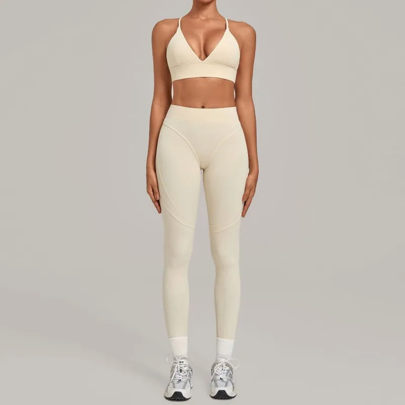 Conjunto de ropa deportiva para yoga y fitness para mujer, 2 piezas, traje de yoga, gimnasio, fitness FGB1358+08101