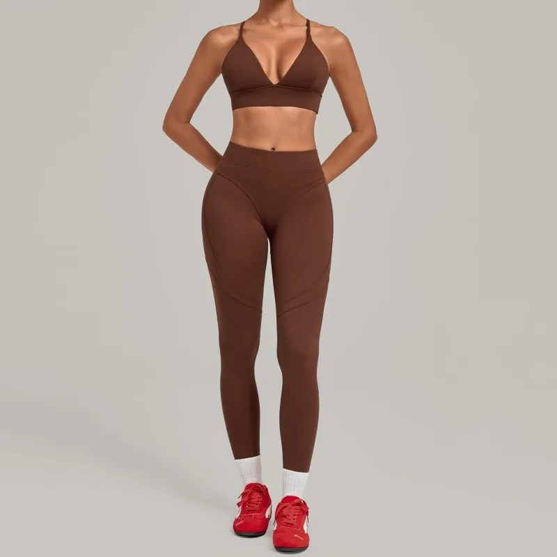 Conjunto de ropa deportiva para yoga y fitness para mujer, 2 piezas, traje de yoga, gimnasio, fitness FGB1358+08101