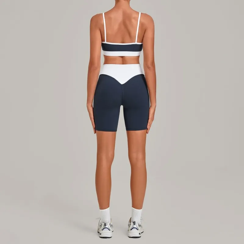 Conjunto de yoga para mujer de 2 piezas, shorts de cintura alta, tejido elástico en 4 direcciones, secado rápido, ropa deportiva para gimnasio FGB6211+5397