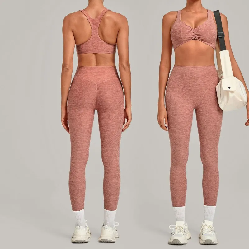 Ropa deportiva para mujer, conjunto de Yoga de dos piezas elástico de 4 vías, suave de secado rápido, sujetador, mallas de cintura alta FGB9291 + 1567
