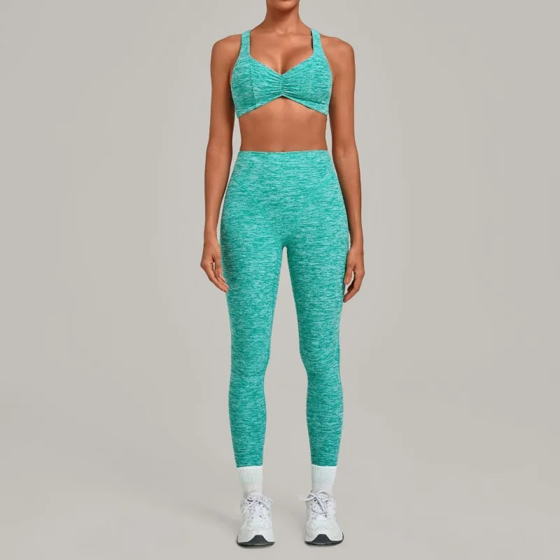 Sujetador y leggings azul cristal