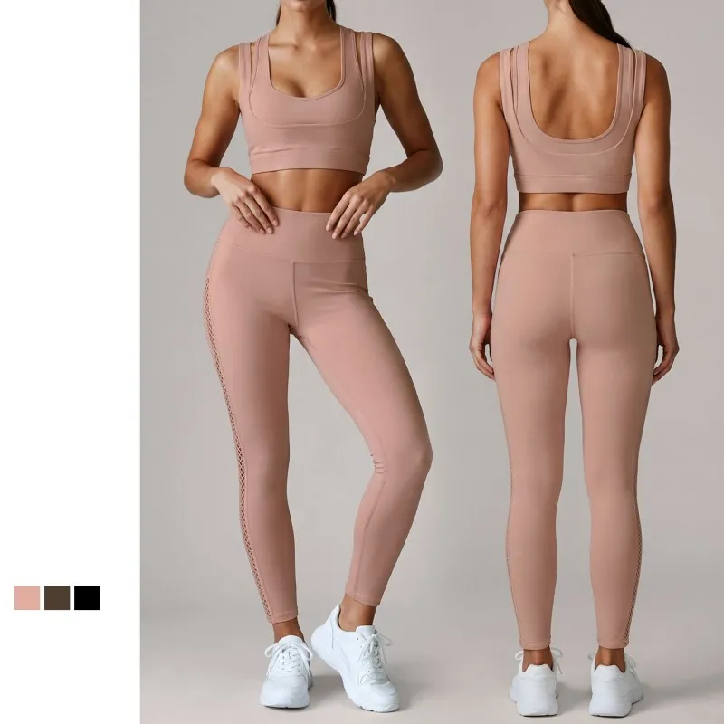 Conjunto de yoga para entrenamiento y ejercicio con tejido elástico y diseño cómodo para gimnasio, fitness y actividades diarias FGBLD2678