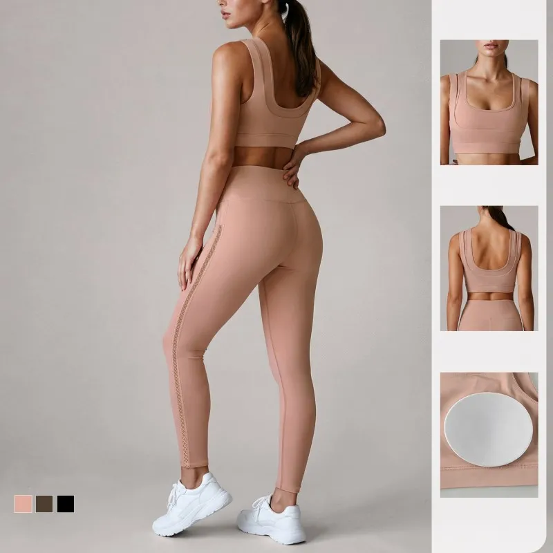Conjunto de yoga para entrenamiento y ejercicio con tejido elástico y diseño cómodo para gimnasio, fitness y actividades diarias FGBLD2678