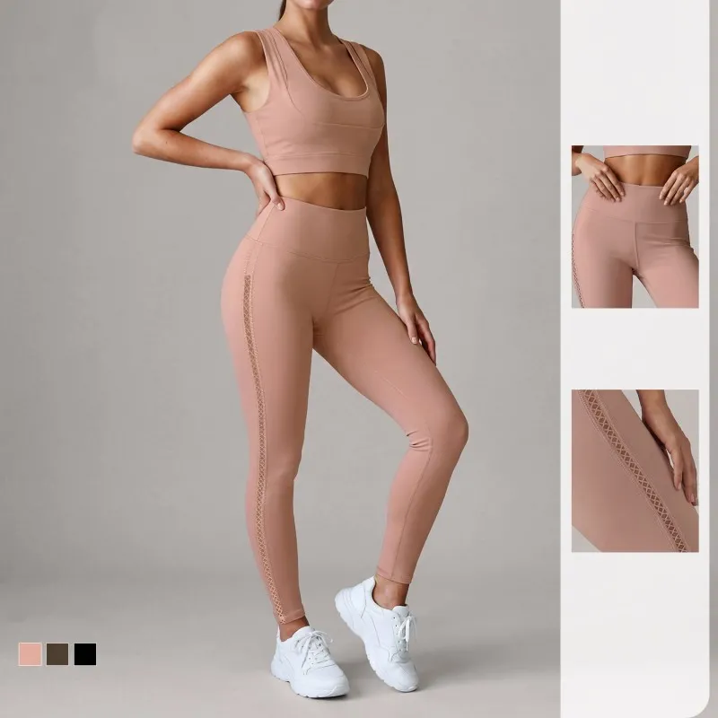 Conjunto de yoga para entrenamiento y ejercicio con tejido elástico y diseño cómodo para gimnasio, fitness y actividades diarias FGBLD2678