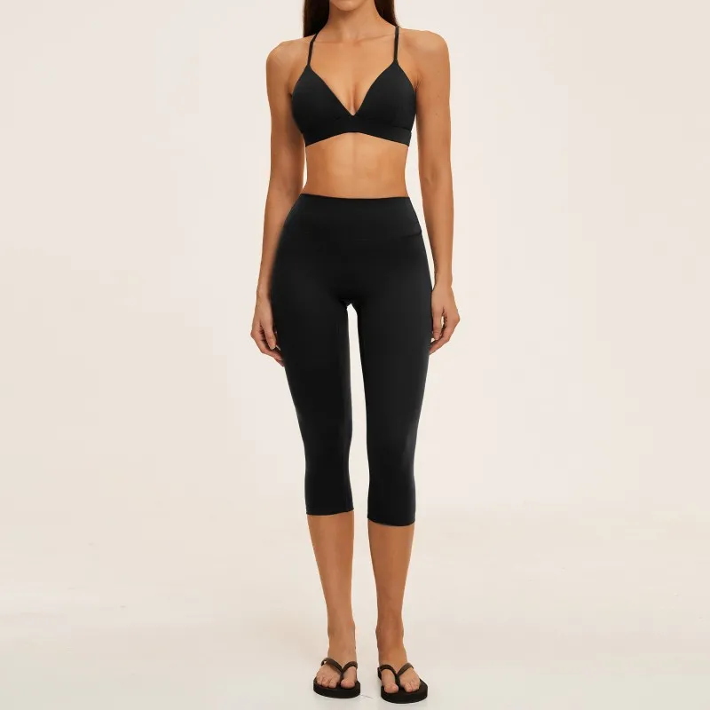 Conjunto deportivo sexy de 7 piezas de color liso para fitness, gimnasio y yoga para mujer. Conjunto de ropa de entrenamiento para mujer FGBTZ8793