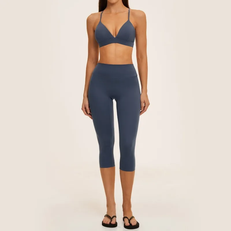 Conjunto deportivo sexy de 7 piezas de color liso para fitness, gimnasio y yoga para mujer. Conjunto de ropa de entrenamiento para mujer FGBTZ8793
