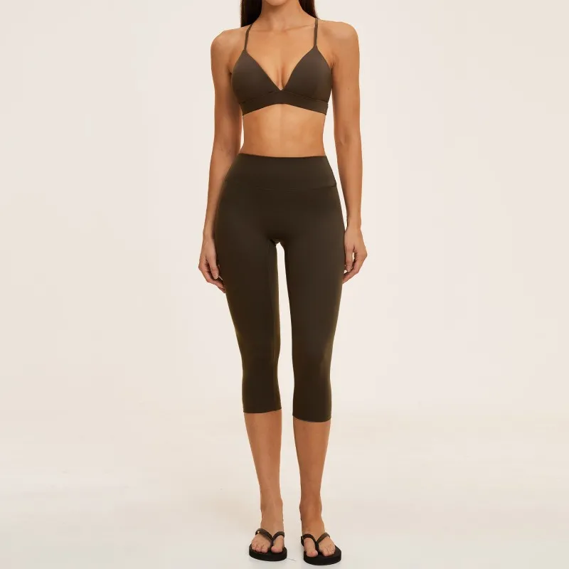 Conjunto deportivo sexy de 7 piezas de color liso para fitness, gimnasio y yoga para mujer. Conjunto de ropa de entrenamiento para mujer FGBTZ8793