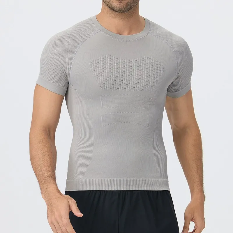 Camiseta deportiva de verano para hombre, de manga corta, holgada, para entrenamiento al aire libre, transpirable y de secado rápido EFGBYEL-L03