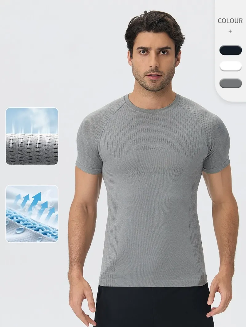 Camiseta de entrenamiento para hombre, de secado rápido, para gimnasio, ligera y transpirable, EFGBYEL-L53