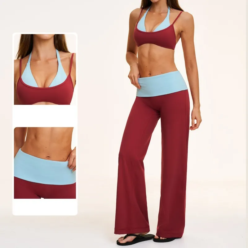 Conjunto de yoga de 5 piezas: sujetador deportivo, camiseta, conjunto de entrenamiento y fitness para mujer, ropa de gimnasio, conjuntos de fitness FGBTZ2585