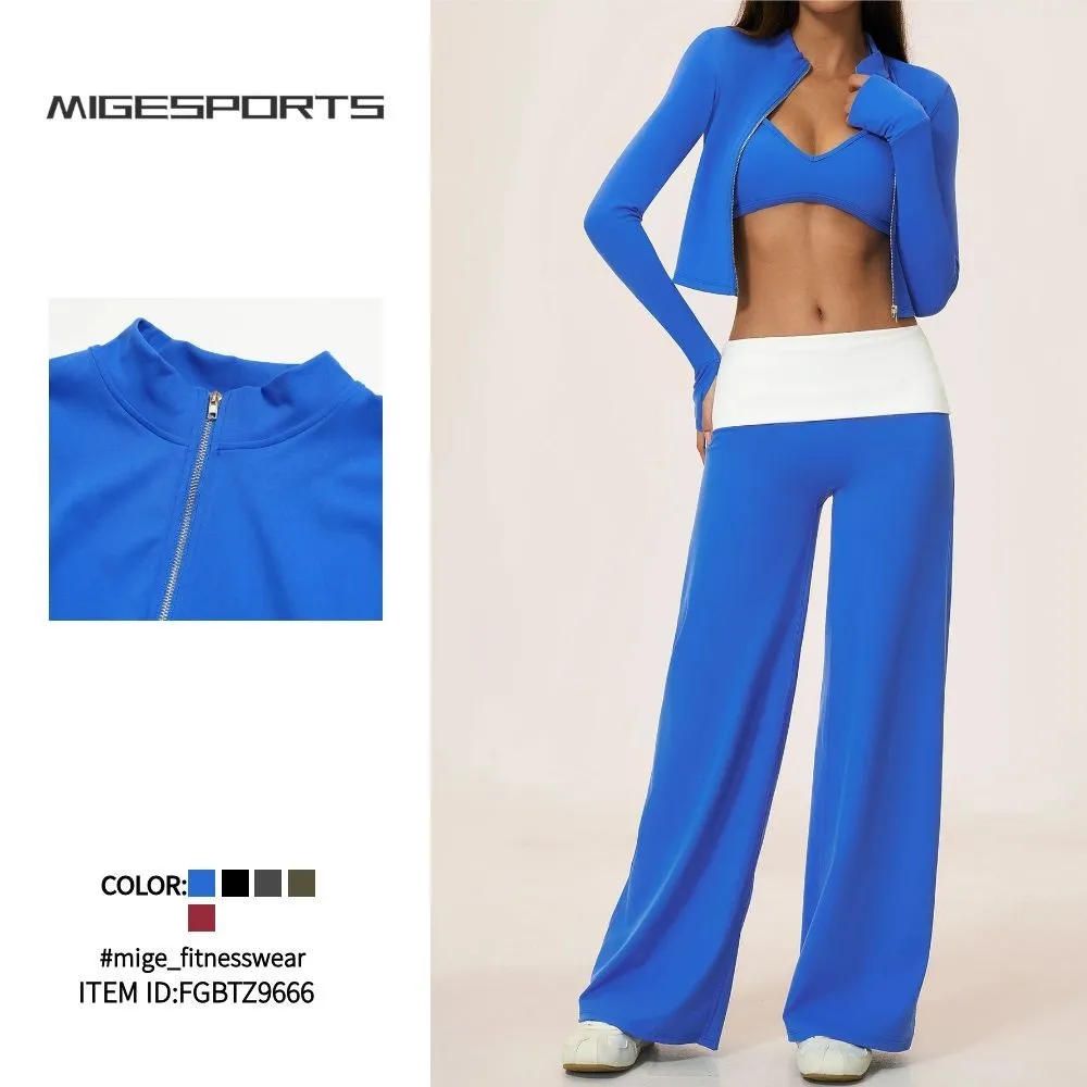 Conjunto deportivo de 4 piezas para fitness, gimnasio y yoga para mujer (FGBTZ9666)