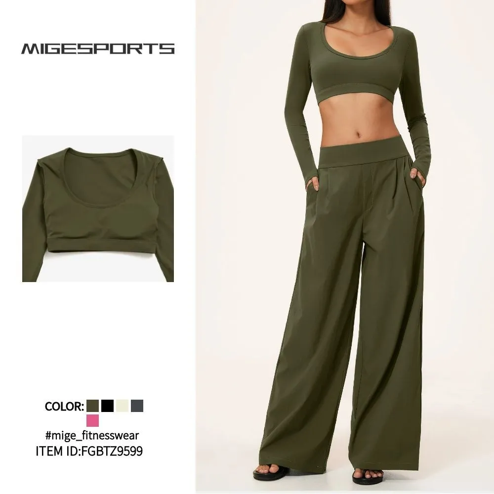 Conjuntos de ropa de yoga y fitness de cintura alta para mujer (modelo FGBTZ9599)
