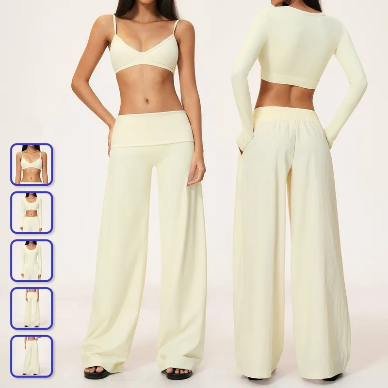Conjuntos de ropa de yoga y fitness de cintura alta para mujer (modelo FGBTZ9599)