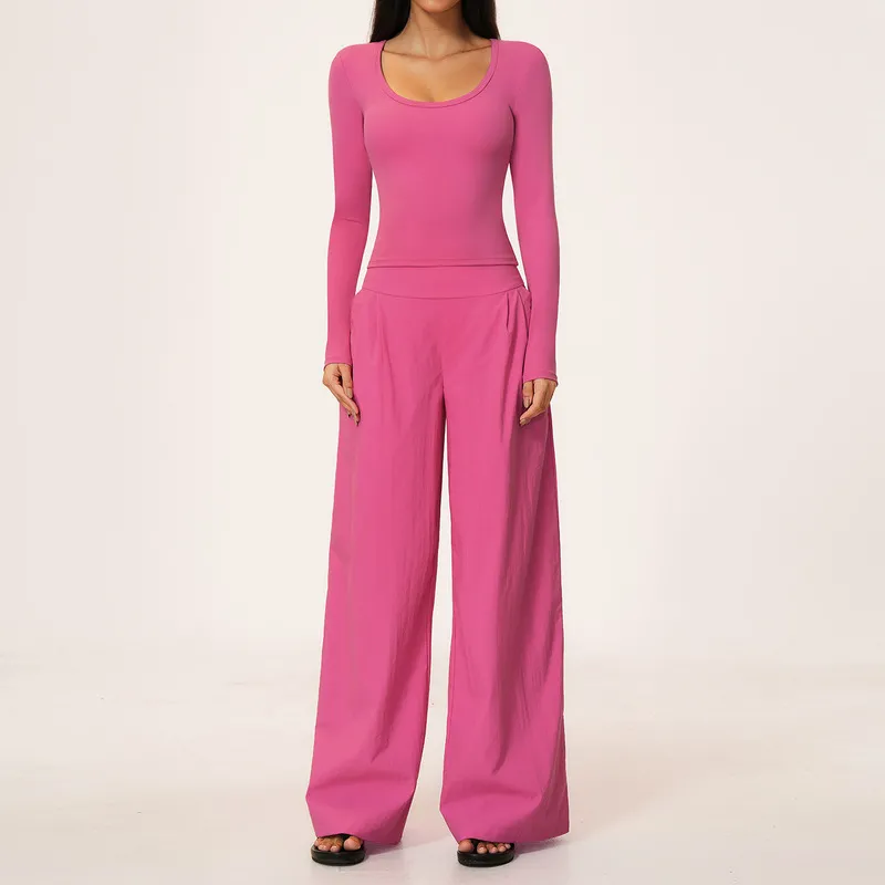Conjunto de top de manga larga y pantalón Rose-2
